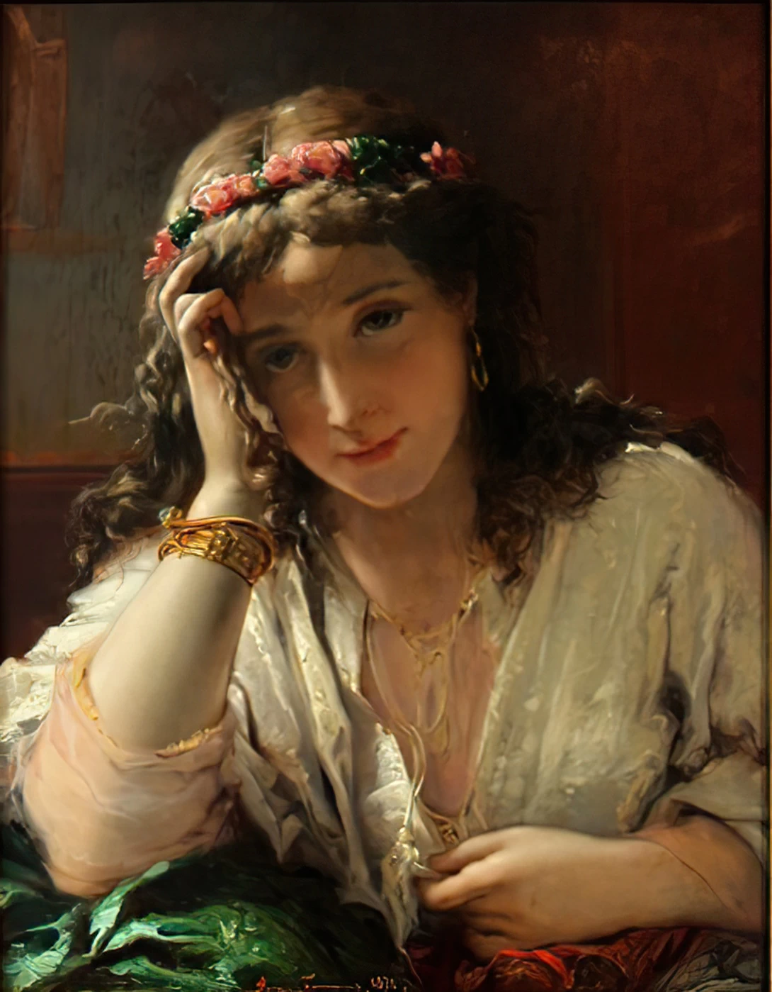 Pierre Olivier Joseph Coomans - Ritratto di una giovane donna